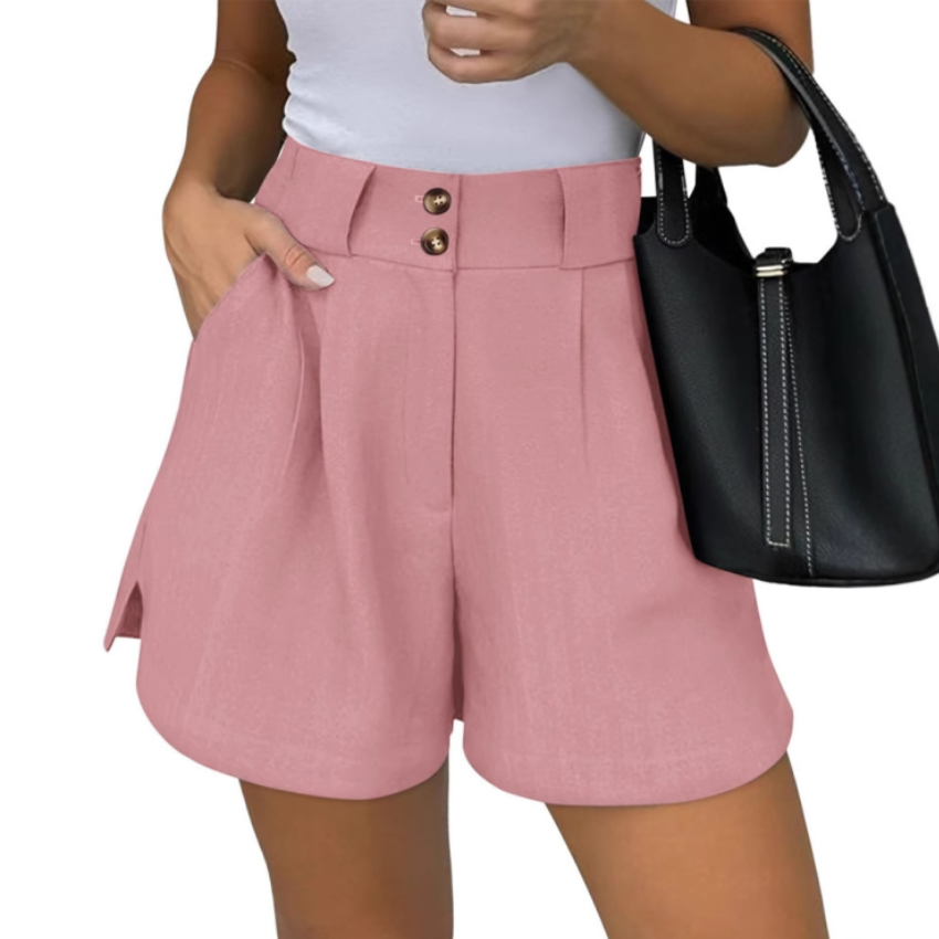 High Waist Shorts Women – Ribbed Straight Leg Summer