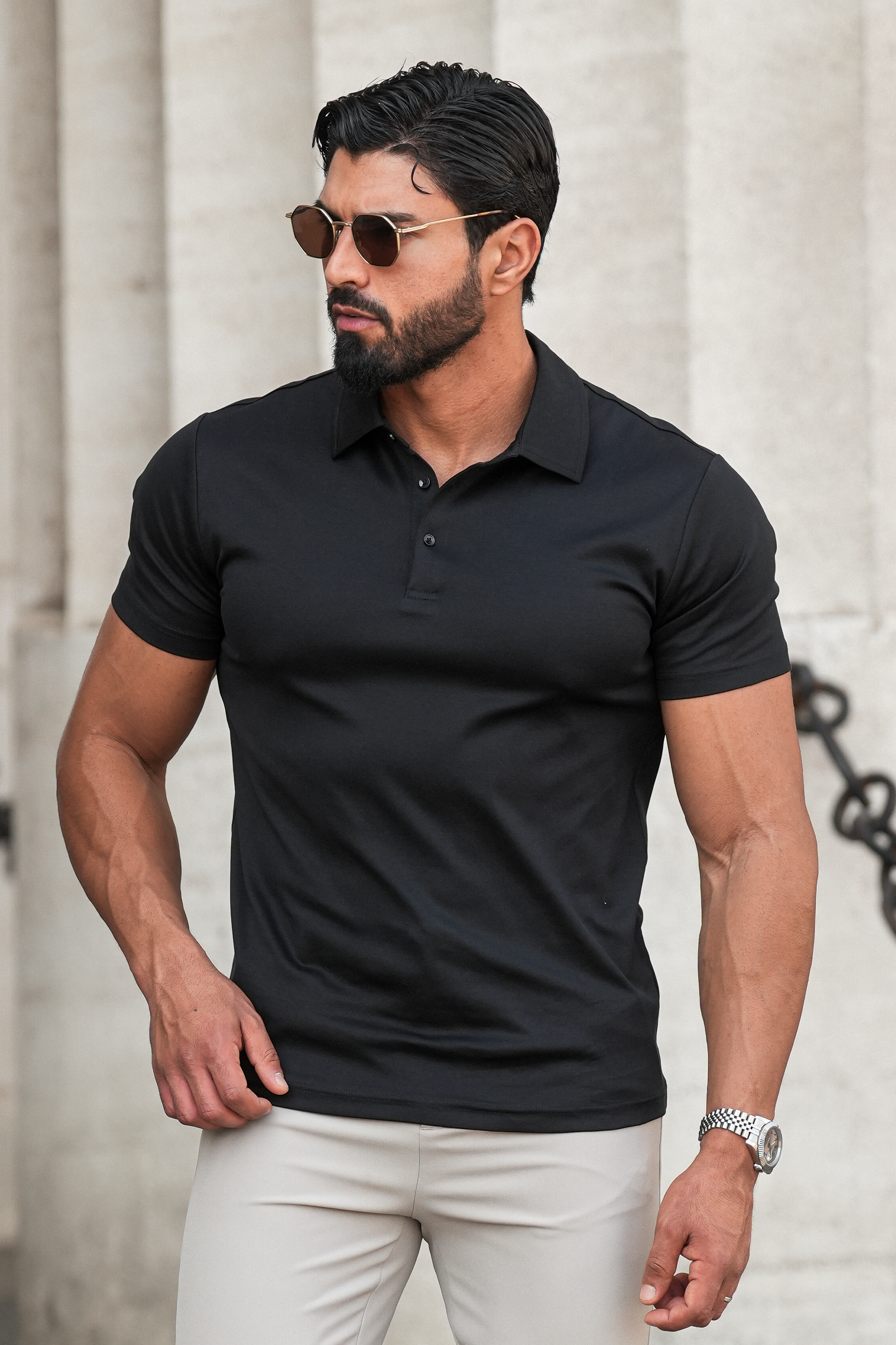 Luxe Polo - Slim Fit Herre T-Shirt i 100% Supima Bomuld med Glans 1
