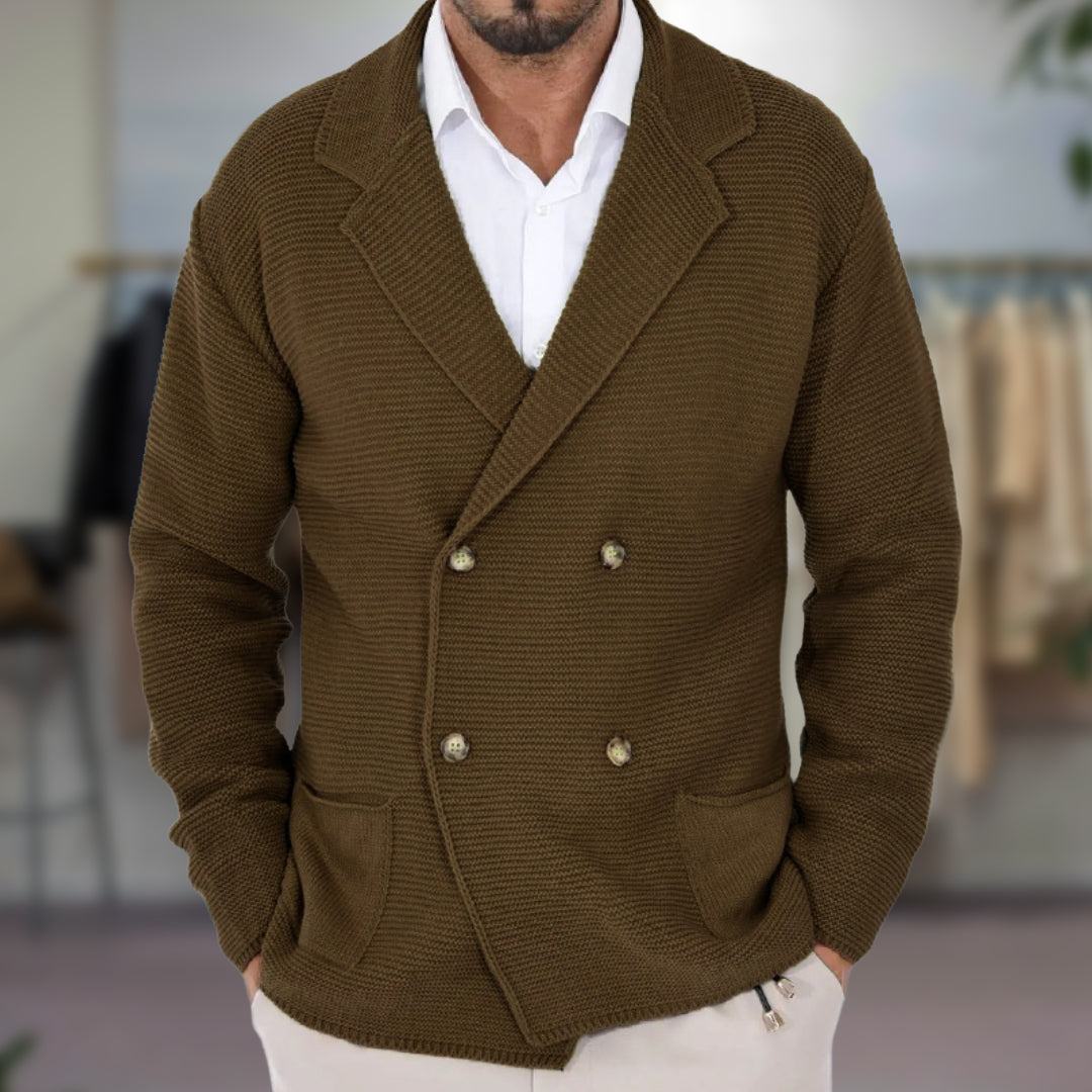 Classic Collection | Men's Cardigan with Double-Breasted Design | Structured Knit for Smart Casual Style 13