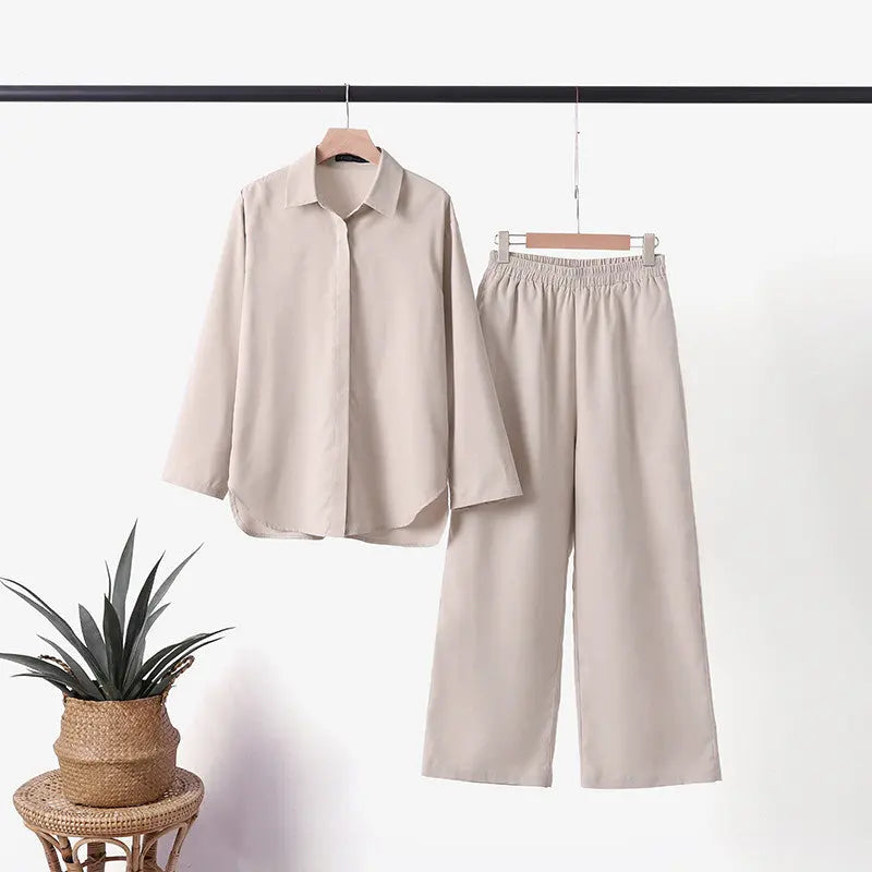Mariah 2-Delt Sommersæt Dame – Luftig Top og Højtaljede Bukser  Panorla