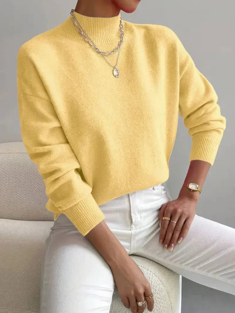 Women's Fitted Turtleneck Knit Jumper – Soft, Elegant