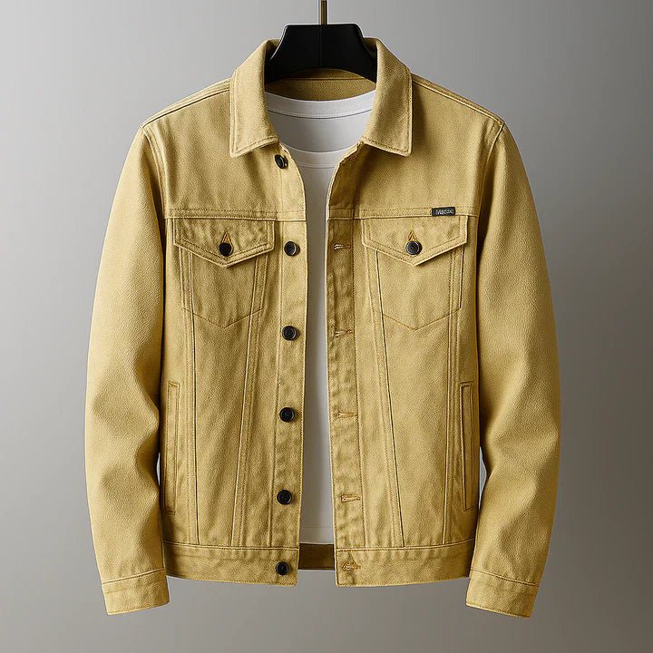 Denim Jakke Herre | Klassisk Design i Let Bomuldsdenim | Perfekt til Lag-på-Lag Styling 1