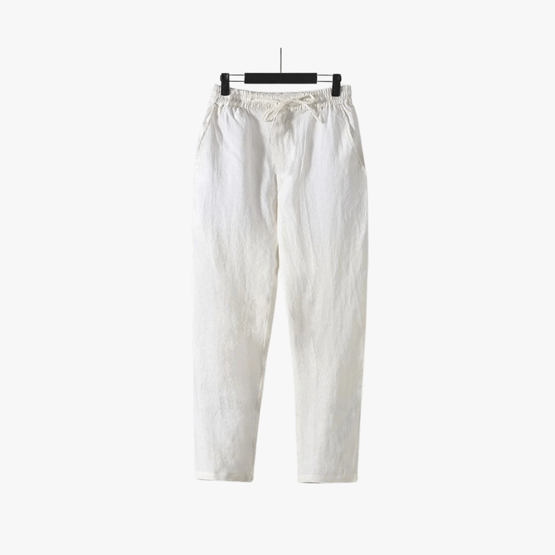 Mason - Herre Casual Linned Bukser med Løs Pasform og Elastisk Talje 0