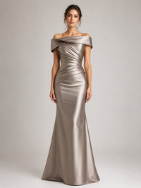 Havfrue Maxikjole Dame Off-Shoulder – Figursyet Festkjole