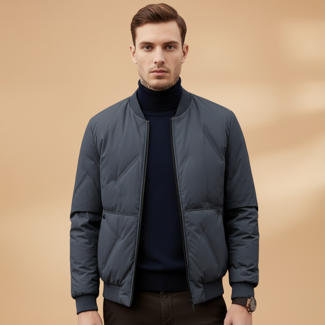 Lauge | Let Bomber Jakke Herre med Elastisk Kant | Komfortabel Hverdagsjakke 10