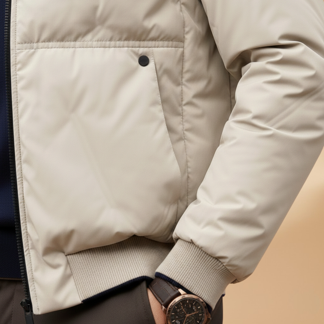 Lauge | Let Bomber Jakke Herre med Elastisk Kant | Komfortabel Hverdagsjakke 5