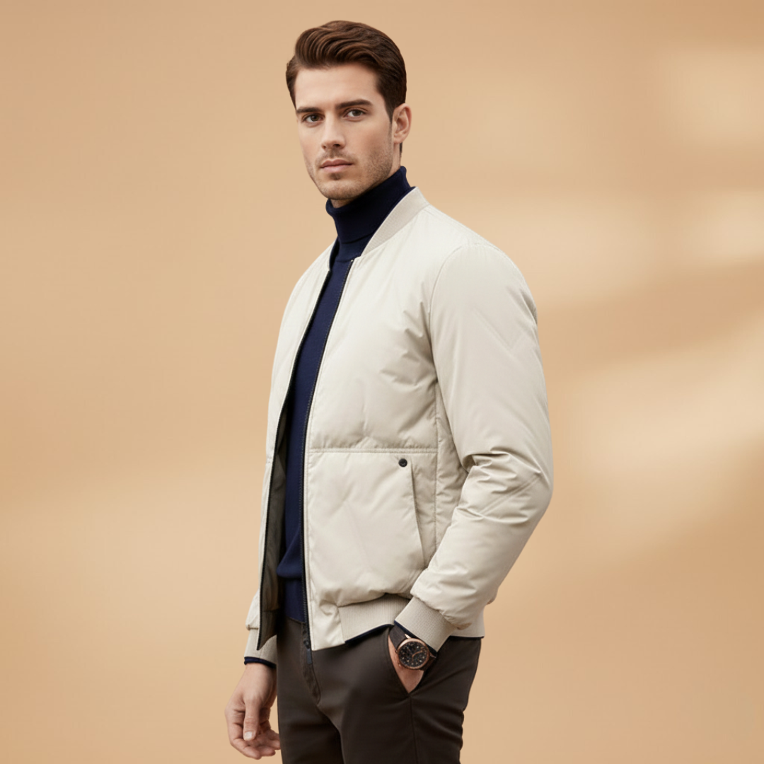 Lauge | Let Bomber Jakke Herre med Elastisk Kant | Komfortabel Hverdagsjakke 3