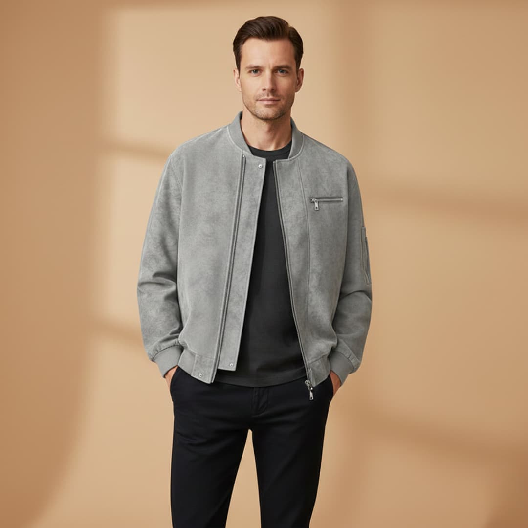 Let Polstret Bomber Jakke Herre med Lynlås - Praktisk Design til Overgangsvejr 5