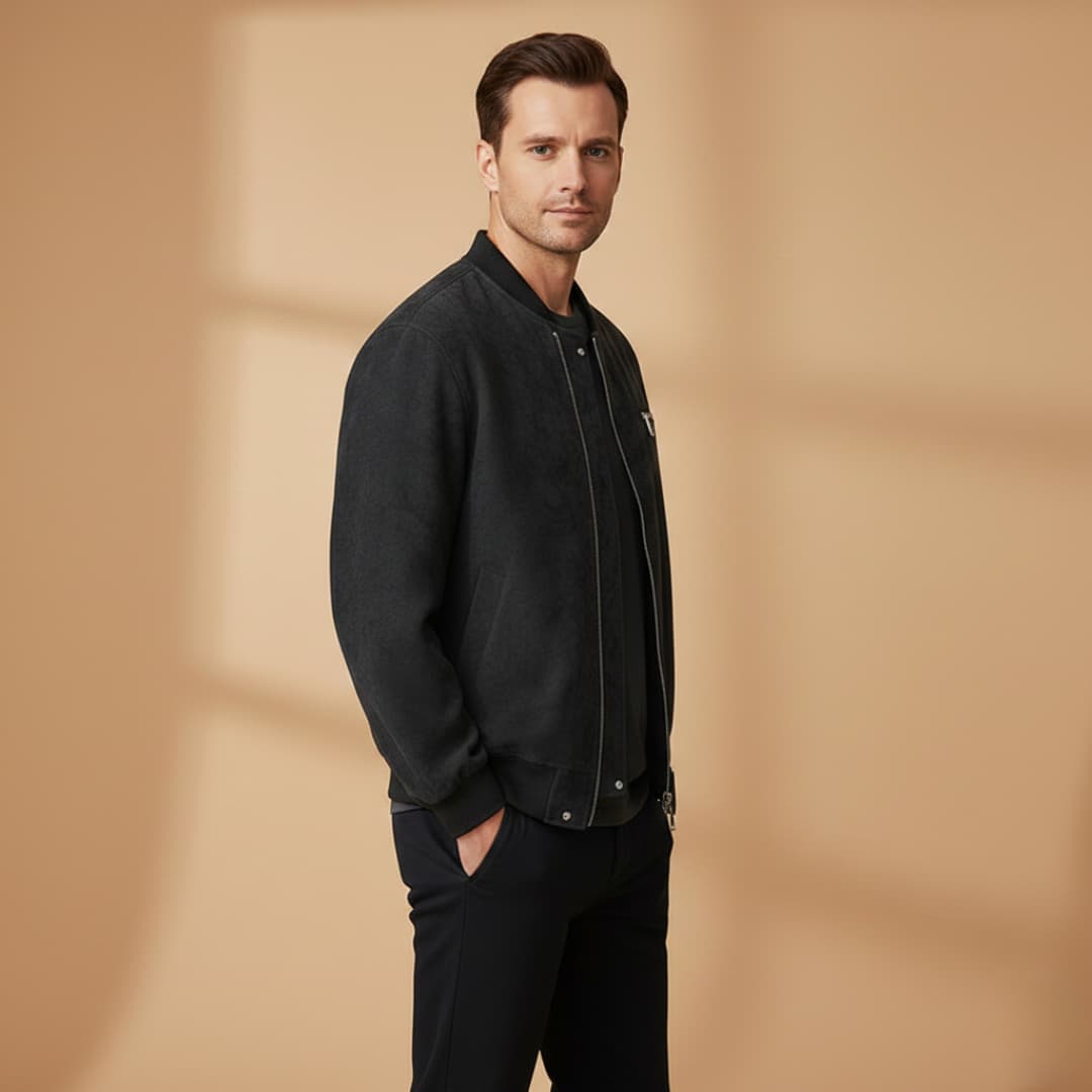 Let Polstret Bomber Jakke Herre med Lynlås - Praktisk Design til Overgangsvejr 4