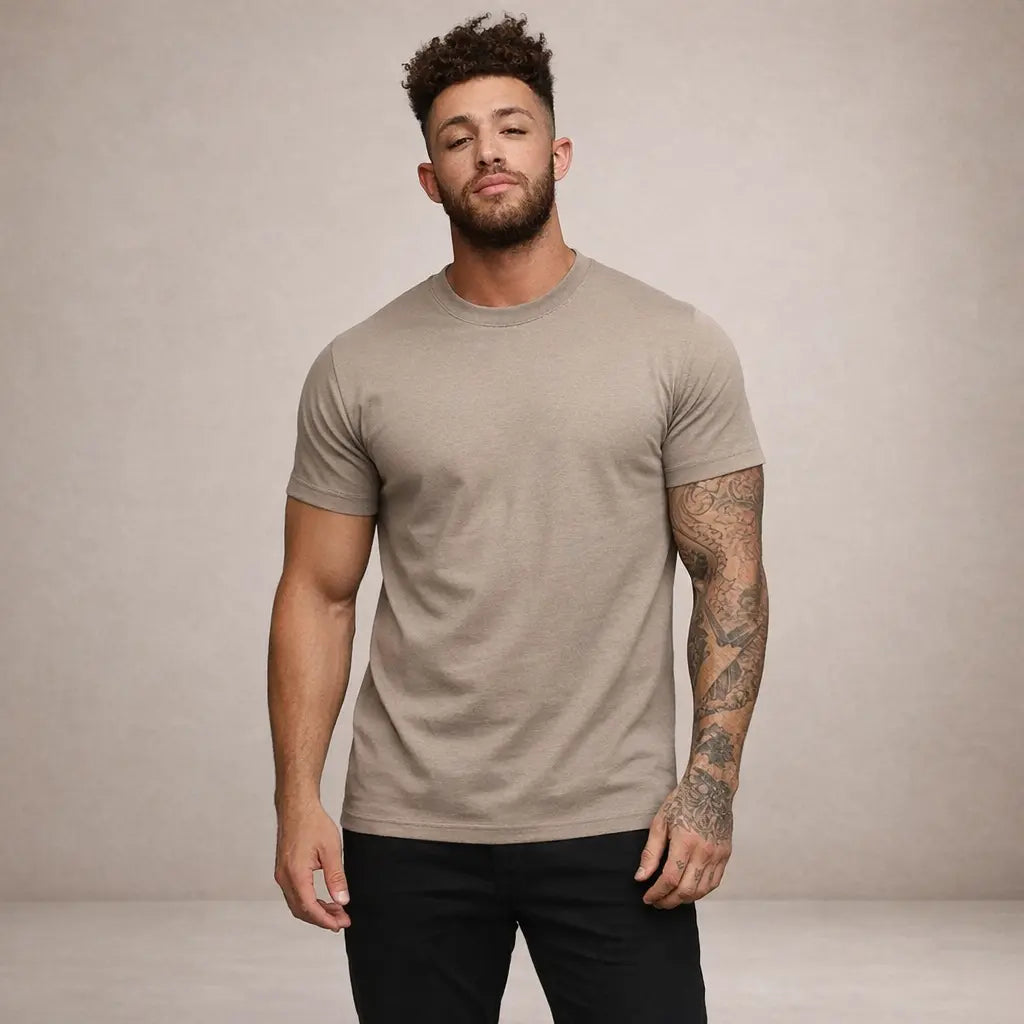 Klassisk T Shirt Til Mænd | Blød Bomuld Med Rund Hals | Alsidig Basisitem Til Hverdag 12