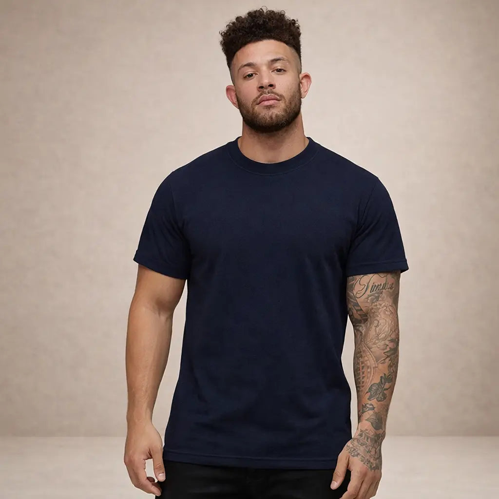 Klassisk T Shirt Til Mænd | Blød Bomuld Med Rund Hals | Alsidig Basisitem Til Hverdag 14