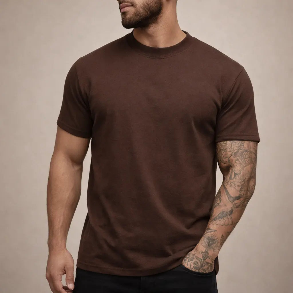 Klassisk T Shirt Til Mænd | Blød Bomuld Med Rund Hals | Alsidig Basisitem Til Hverdag 15