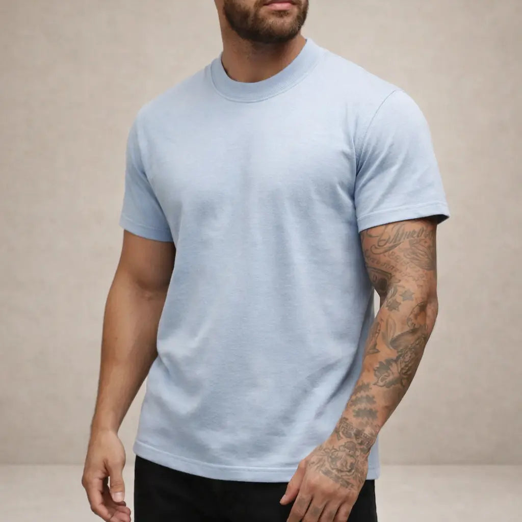 Klassisk T Shirt Til Mænd | Blød Bomuld Med Rund Hals | Alsidig Basisitem Til Hverdag 17
