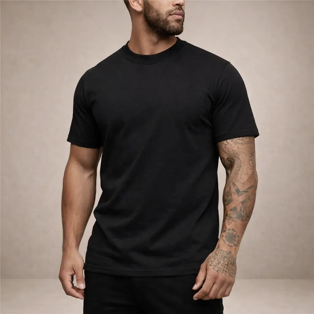 Klassisk T Shirt Til Mænd | Blød Bomuld Med Rund Hals | Alsidig Basisitem Til Hverdag 2