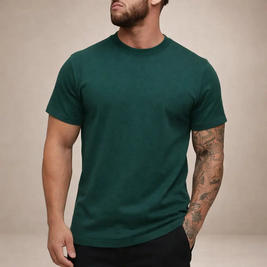 Klassisk T Shirt Til Mænd | Blød Bomuld Med Rund Hals | Alsidig Basisitem Til Hverdag 21