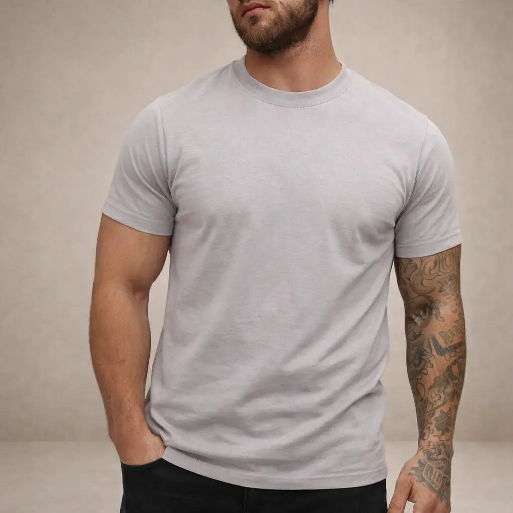 Klassisk T Shirt Til Mænd | Blød Bomuld Med Rund Hals | Alsidig Basisitem Til Hverdag 5