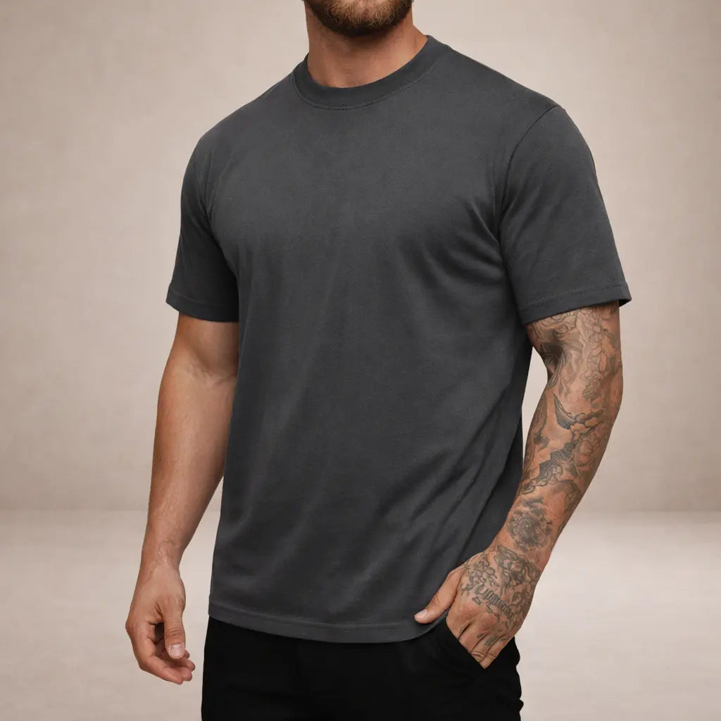 Klassisk T Shirt Til Mænd | Blød Bomuld Med Rund Hals | Alsidig Basisitem Til Hverdag 7