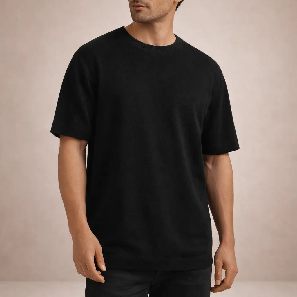 Luca | T-Shirt til Mænd med Korte Ærmer i Finstrikket Stof | Komfortabel og Stilfuld til Hverdagsbrug 10