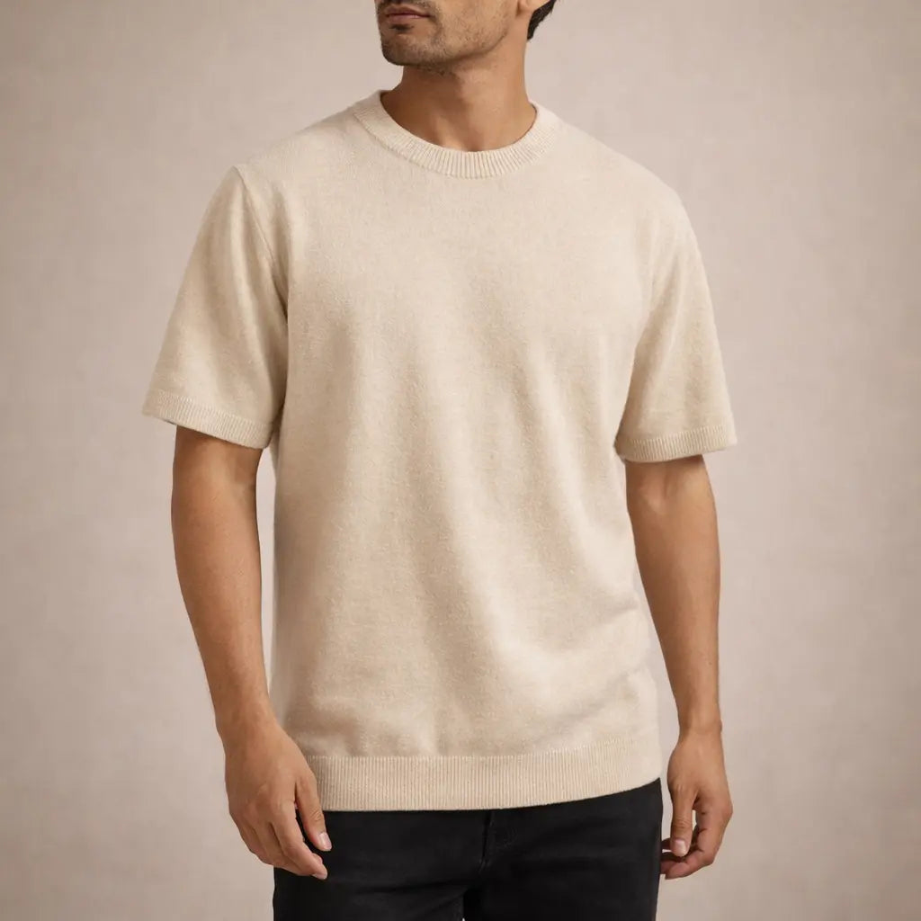 Luca | T-Shirt til Mænd med Korte Ærmer i Finstrikket Stof | Komfortabel og Stilfuld til Hverdagsbrug 6