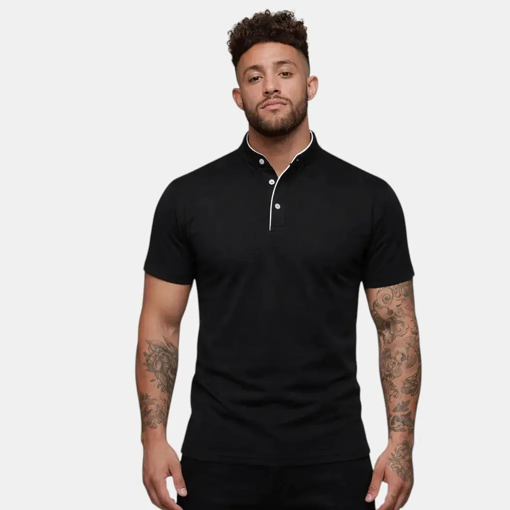 Moderne Polo Shirt Til Mænd med Ståkrave og Kort Knapstolpe | Komfortabel og Stilfuld Hverdagstøj 10