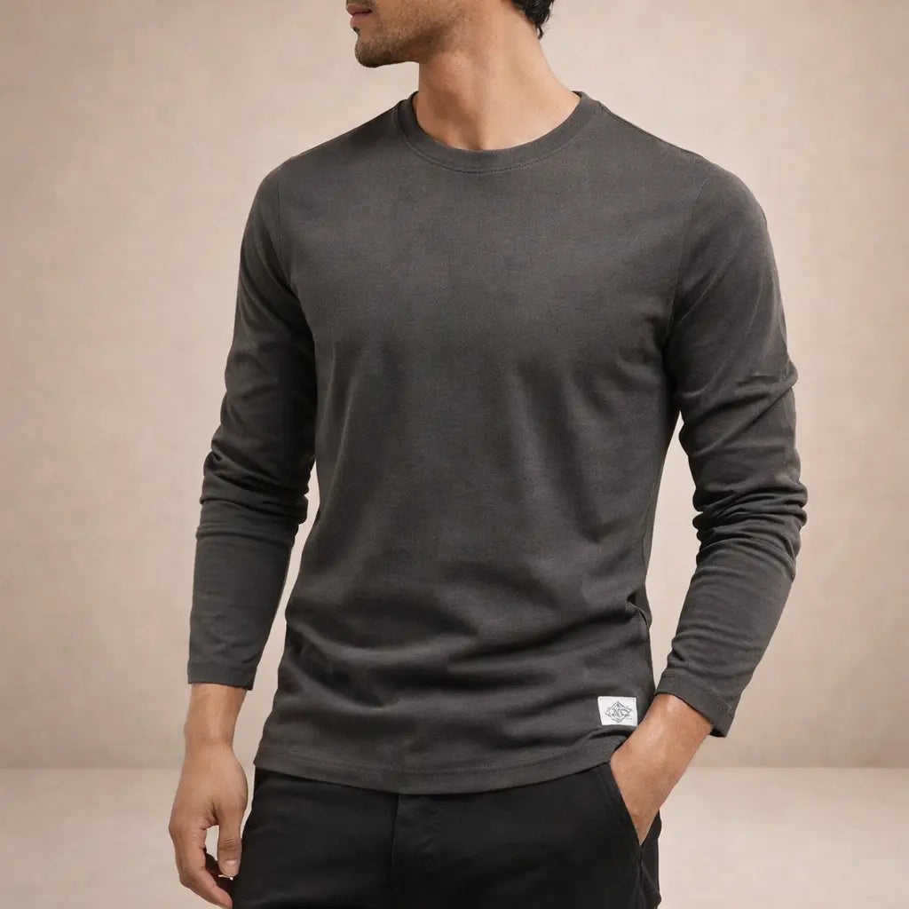 Langærmet T Shirt Herre | Minimalistisk Design med Komfortabel Pasform | Ideel til Hverdagsbrug 15