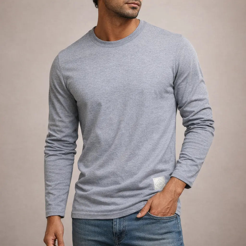 Langærmet T Shirt Herre | Minimalistisk Design med Komfortabel Pasform | Ideel til Hverdagsbrug 5