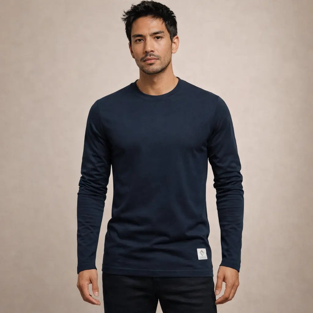 Langærmet T Shirt Herre | Minimalistisk Design med Komfortabel Pasform | Ideel til Hverdagsbrug 8