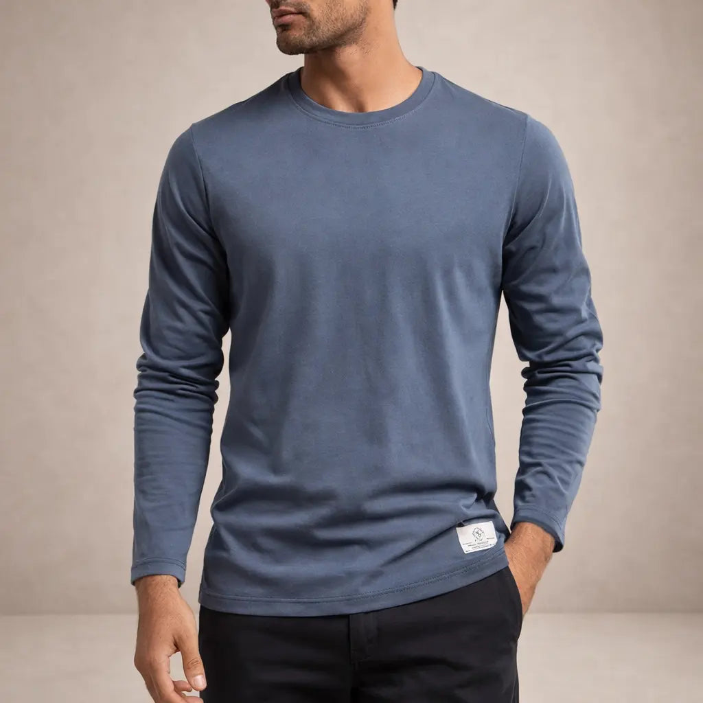 Langærmet T Shirt Herre | Minimalistisk Design med Komfortabel Pasform | Ideel til Hverdagsbrug 9
