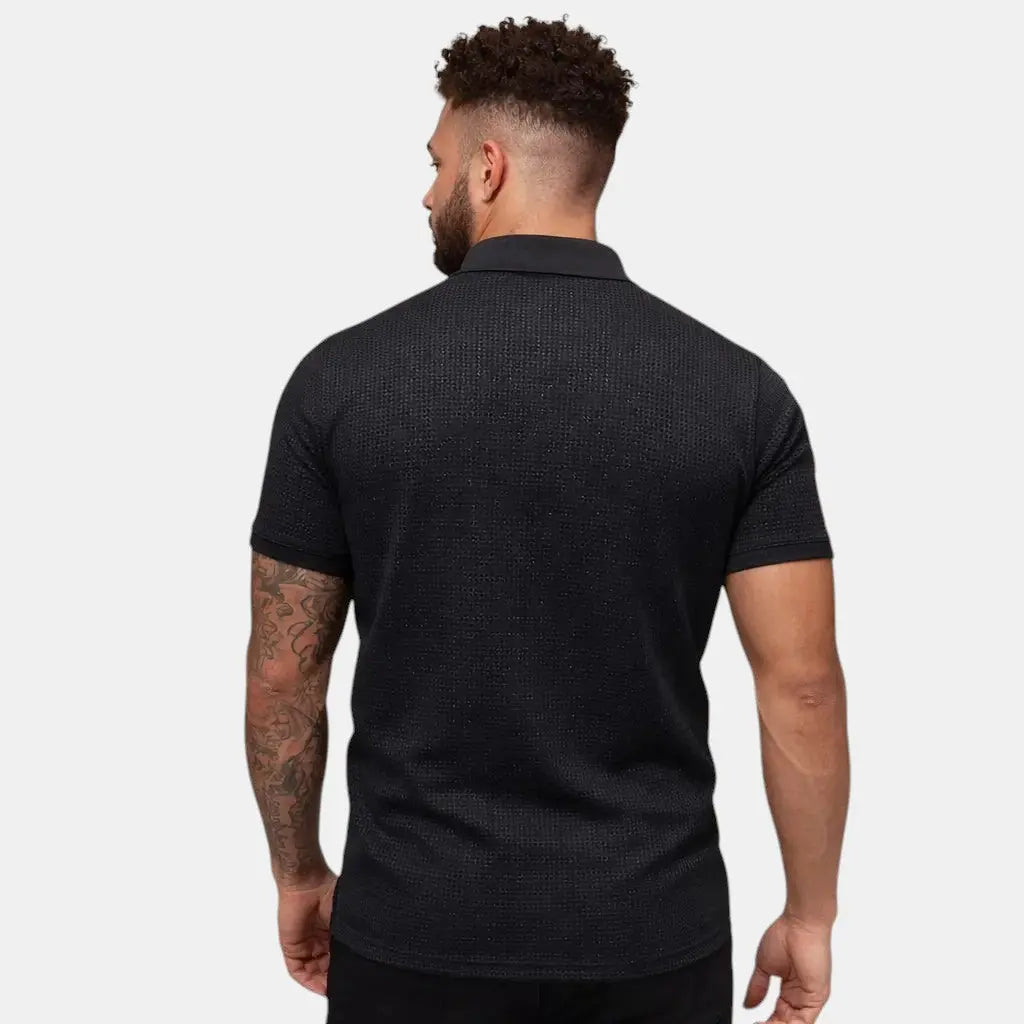 Tekstureret Polo Shirt Mænd med Knapper | Elegant Casual Stil for Tidløs Komfort 4