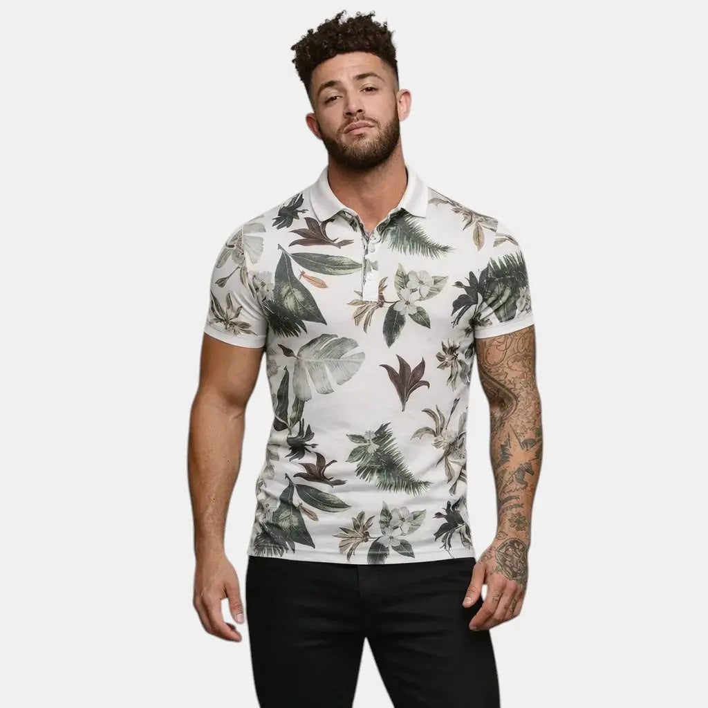 Mateo | Polo Shirt Til Mænd med Tropisk Print | Let og Åndbar til Sommerbrug 3