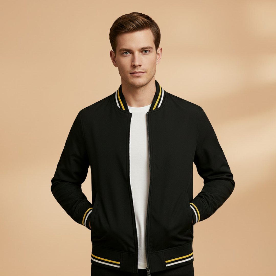 Let Bomberjakke Herre | Letvægts Design med Fuld Lynlås | Komfortabel Pasform til Overgangssæsonen 9