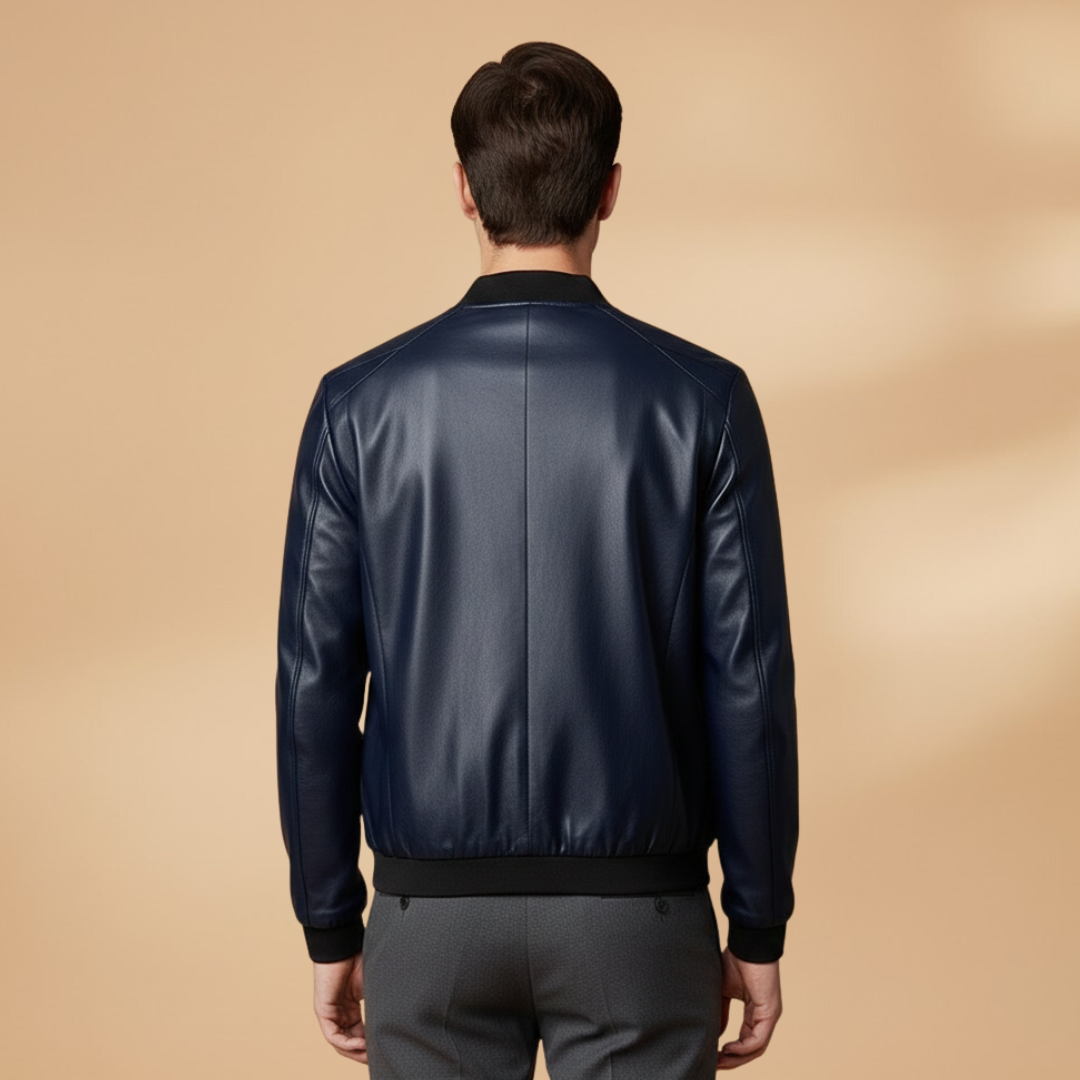 Moderne Bomber Jakke Herre med Lynlås og Kontrastdetaljer | Let og Stilfuld Overgangsjakke 5