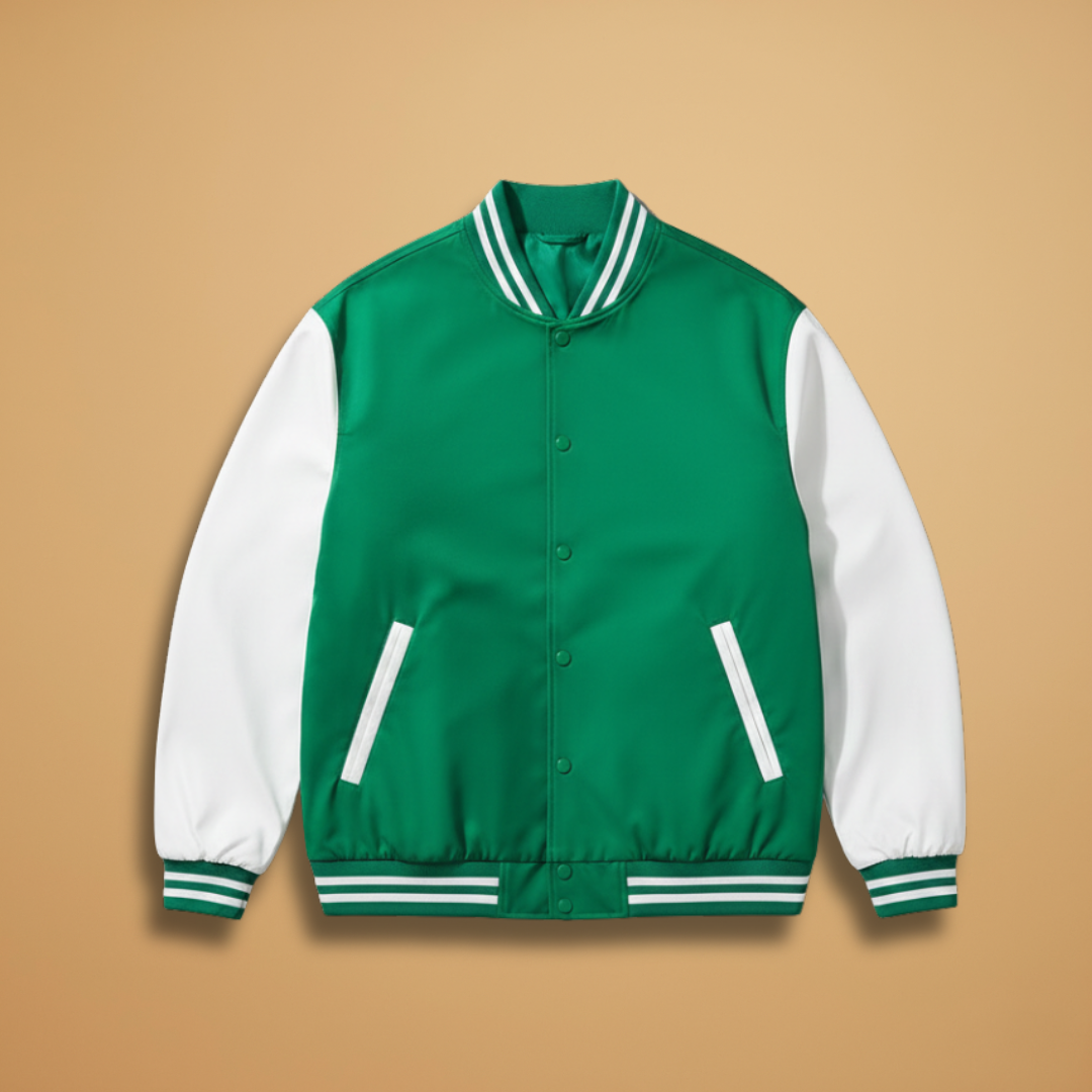 Moderne Bomber Jakke Herre med Kontrastærmer og Lynlås | Let og Stilfuld Hverdagstøj 1