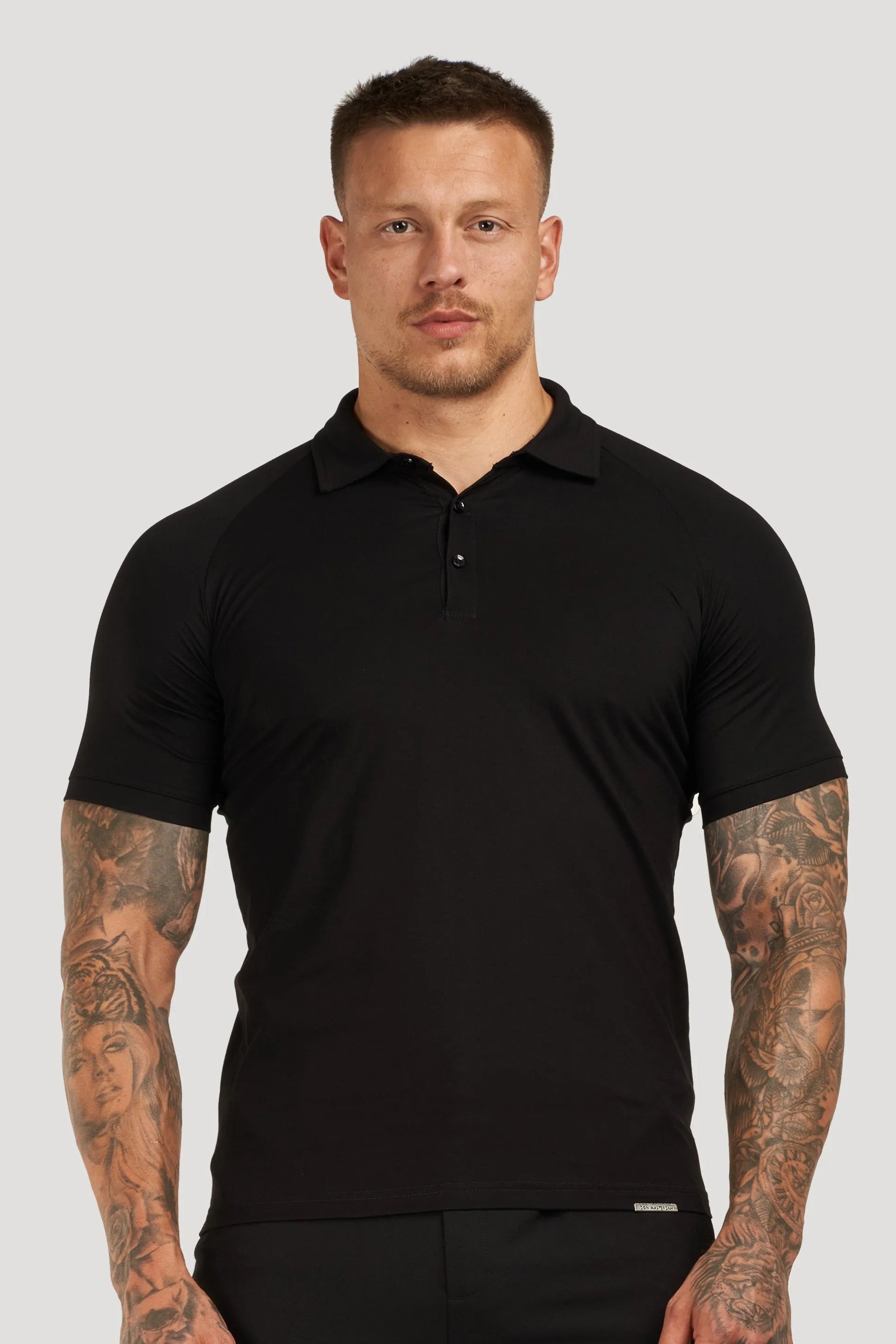 Muscle Button Polo - Slank Pasform Herre Skjorter i Premium Åndbart Stof 0