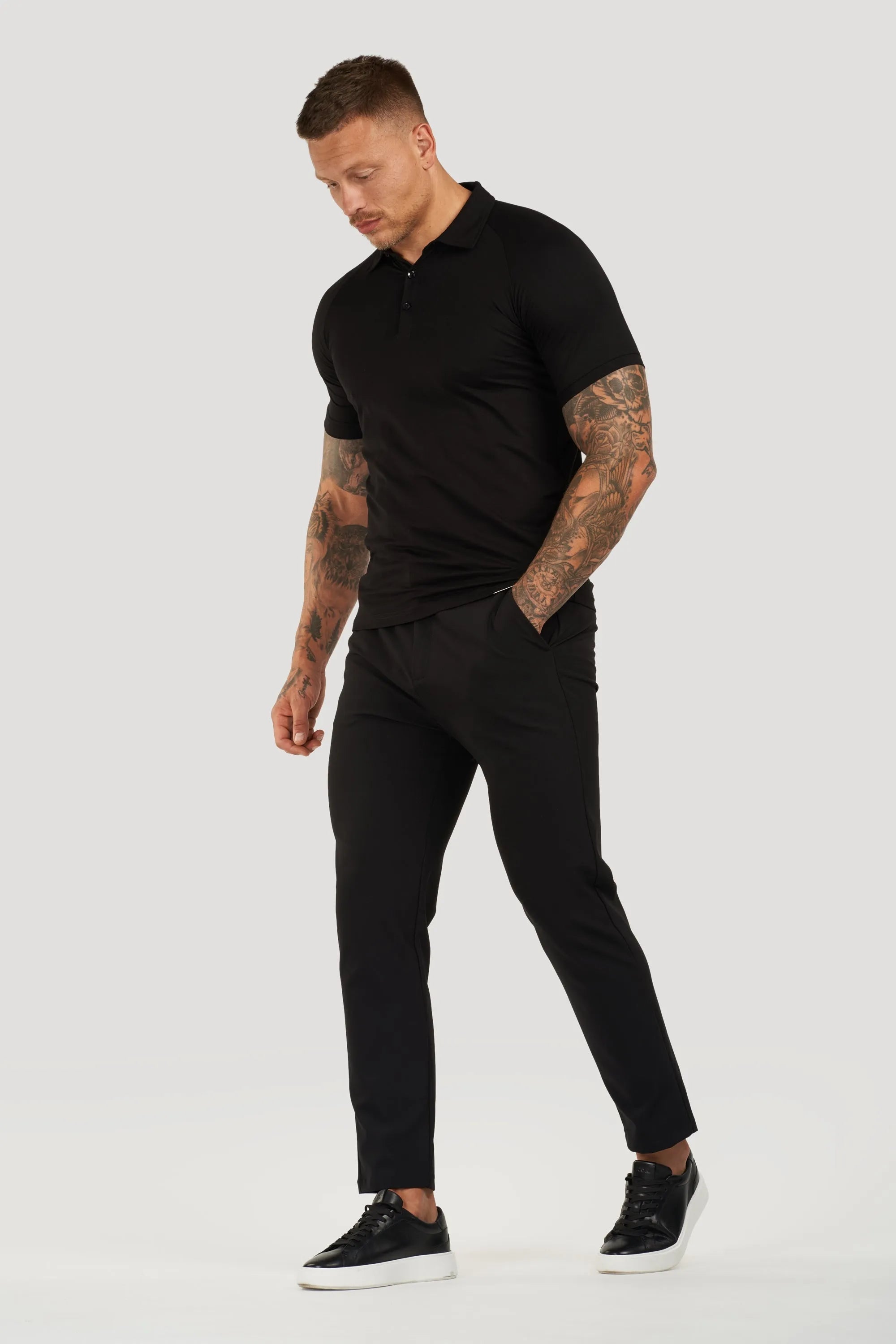 Muscle Button Polo - Slank Pasform Herre Skjorter i Premium Åndbart Stof 1