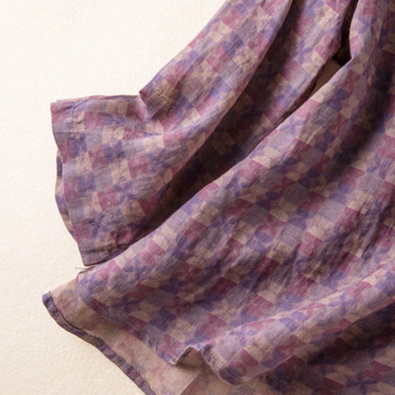 Paisley Bluse Dame – V-Hals Langærmet Hverdagsbluse
