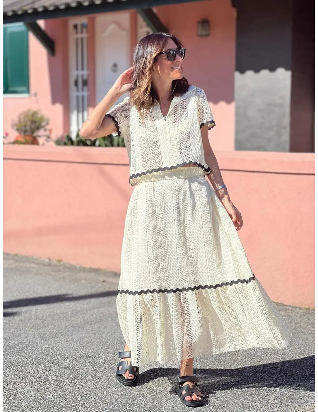 Boheme Sæt | Maxi Nederdel med Elastisk Talje & Løs Bluse | Let og Åndbar til Sommerdage 5