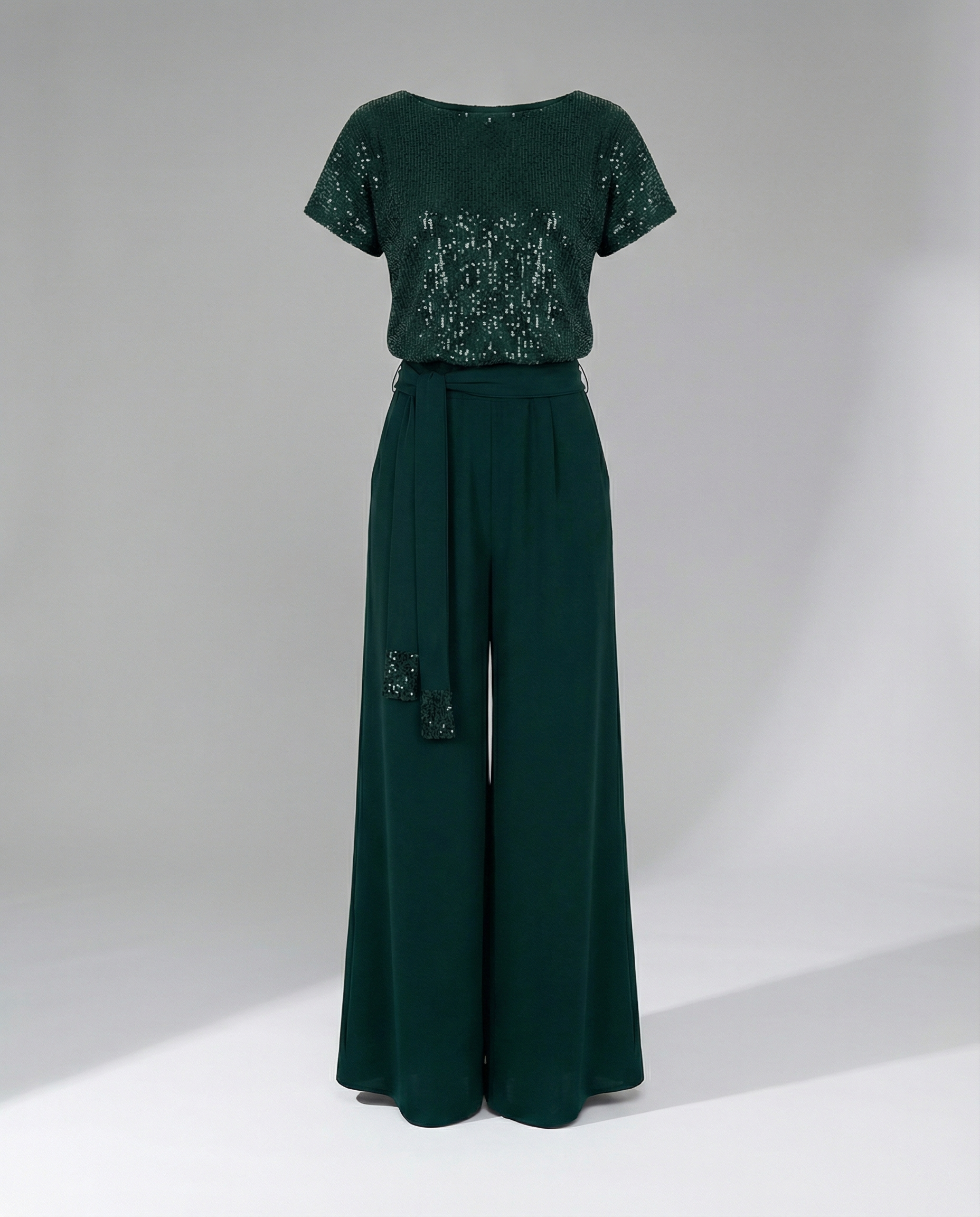 Stella | Buksedragt Dame med Pailletter og Vide Bukseben | Glamourøs Jumpsuit til Bryllup og Fest 7