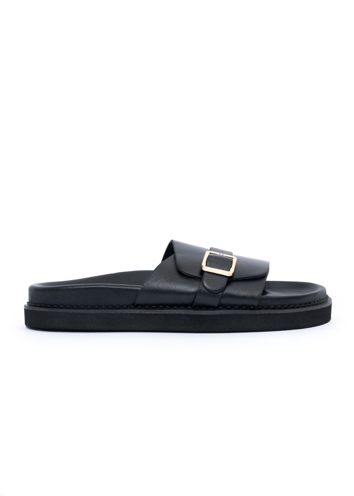 Leather Slide Sandals Women – Adjustable Strap, Soft Footbed