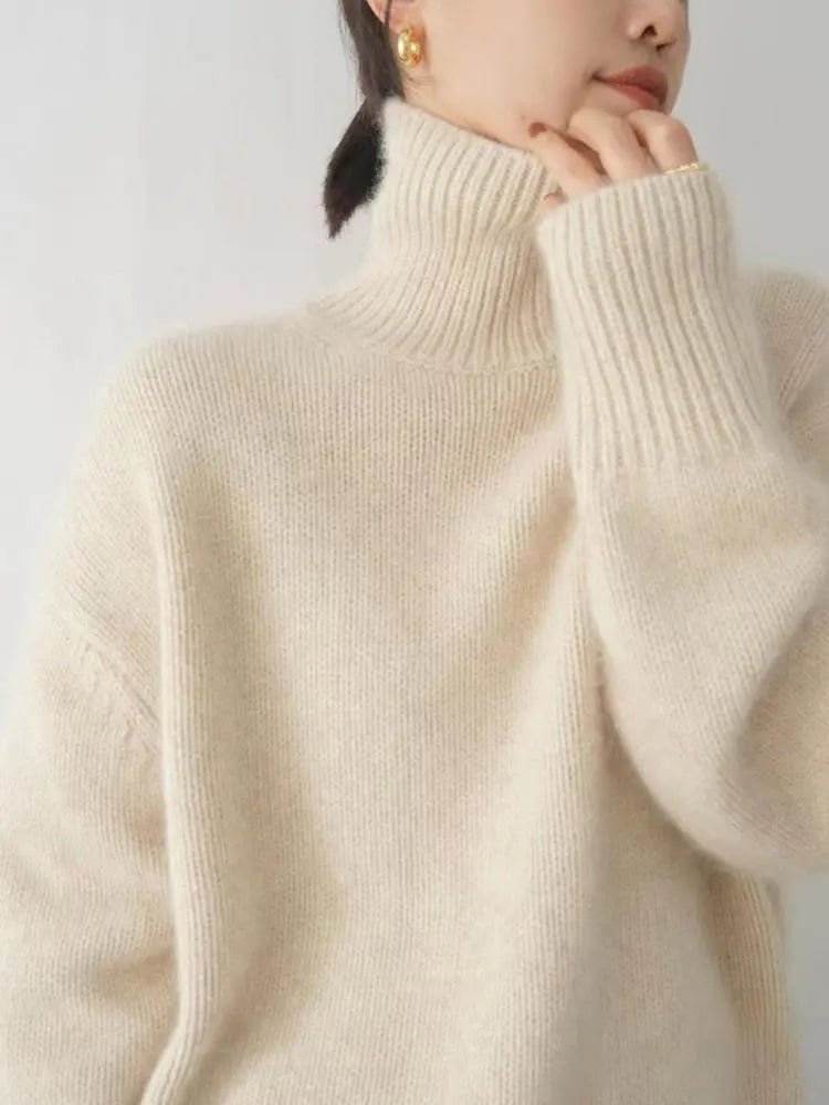Højhalset Strik | Sweater Dame med Ribstruktur & Afslappet Pasform | Varm Komfort til Hverdagsbrug 5