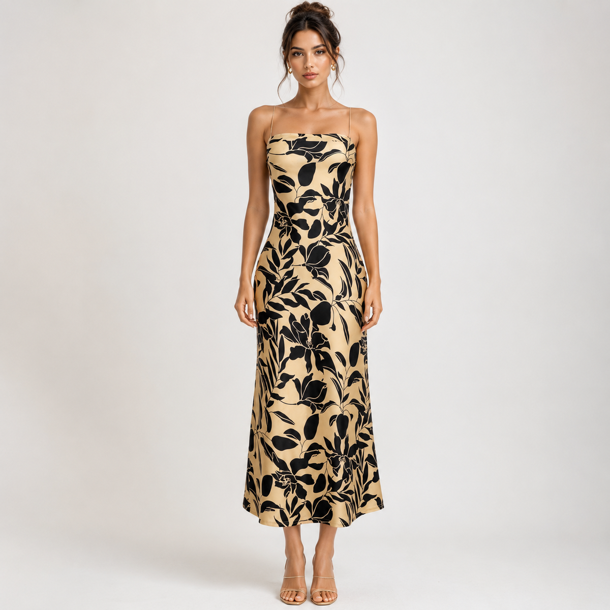 Blomstret Maxikjole Dame – Lang Sommerkjole med Print
