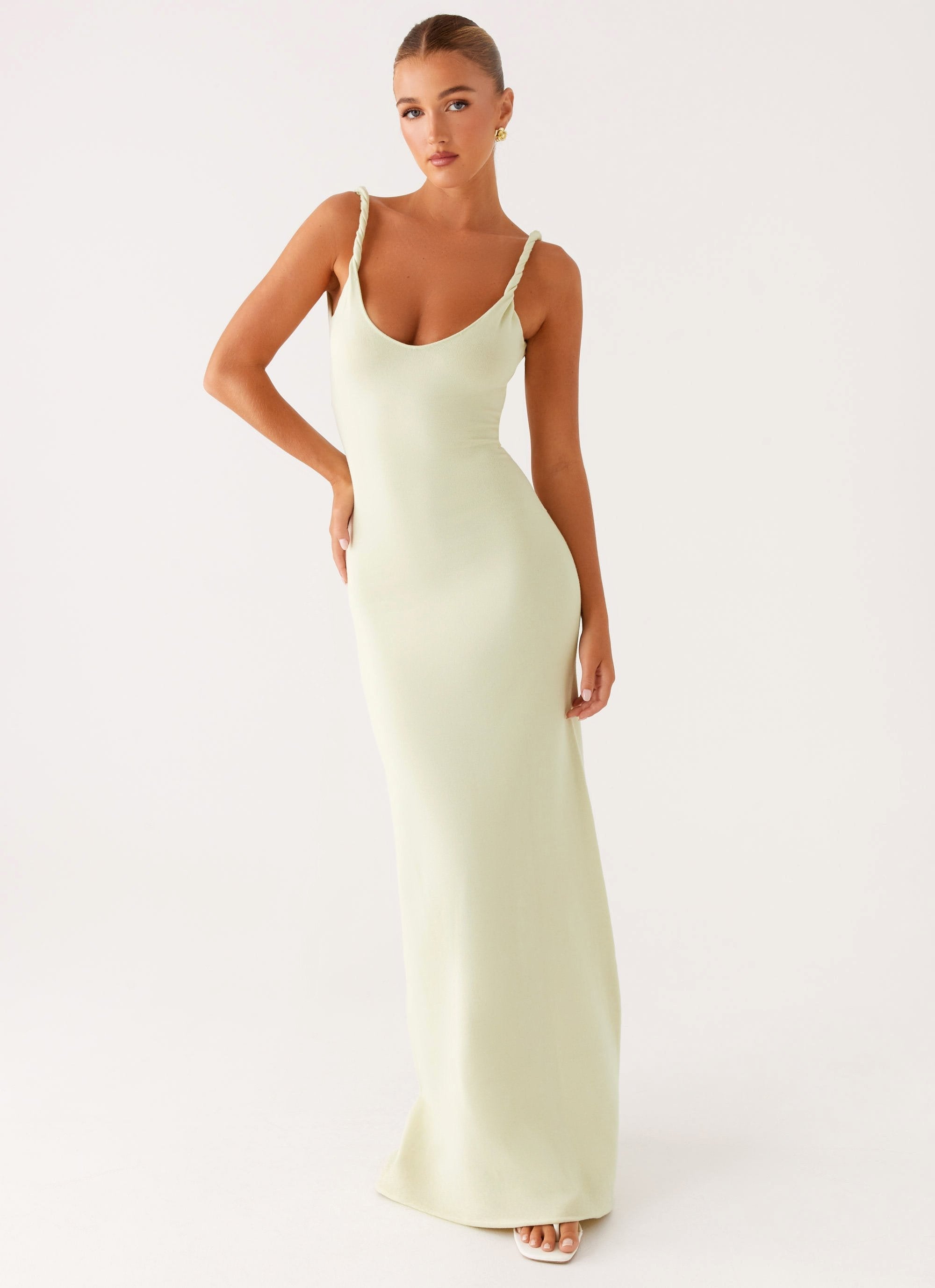 Slip Maxi Dress Women – Twisted Straps Slim Fit