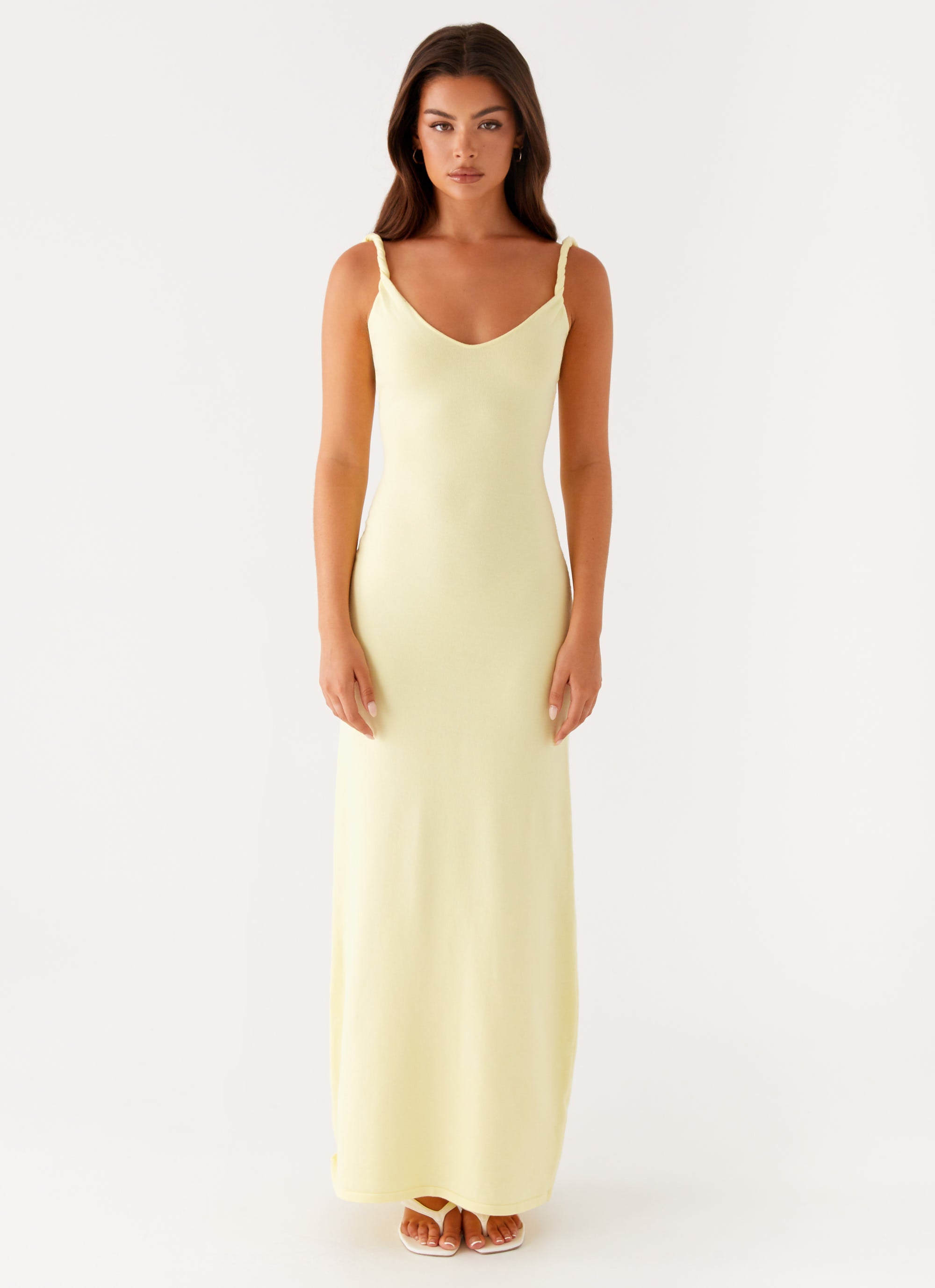 Slip Maxi Dress Women – Twisted Straps Slim Fit