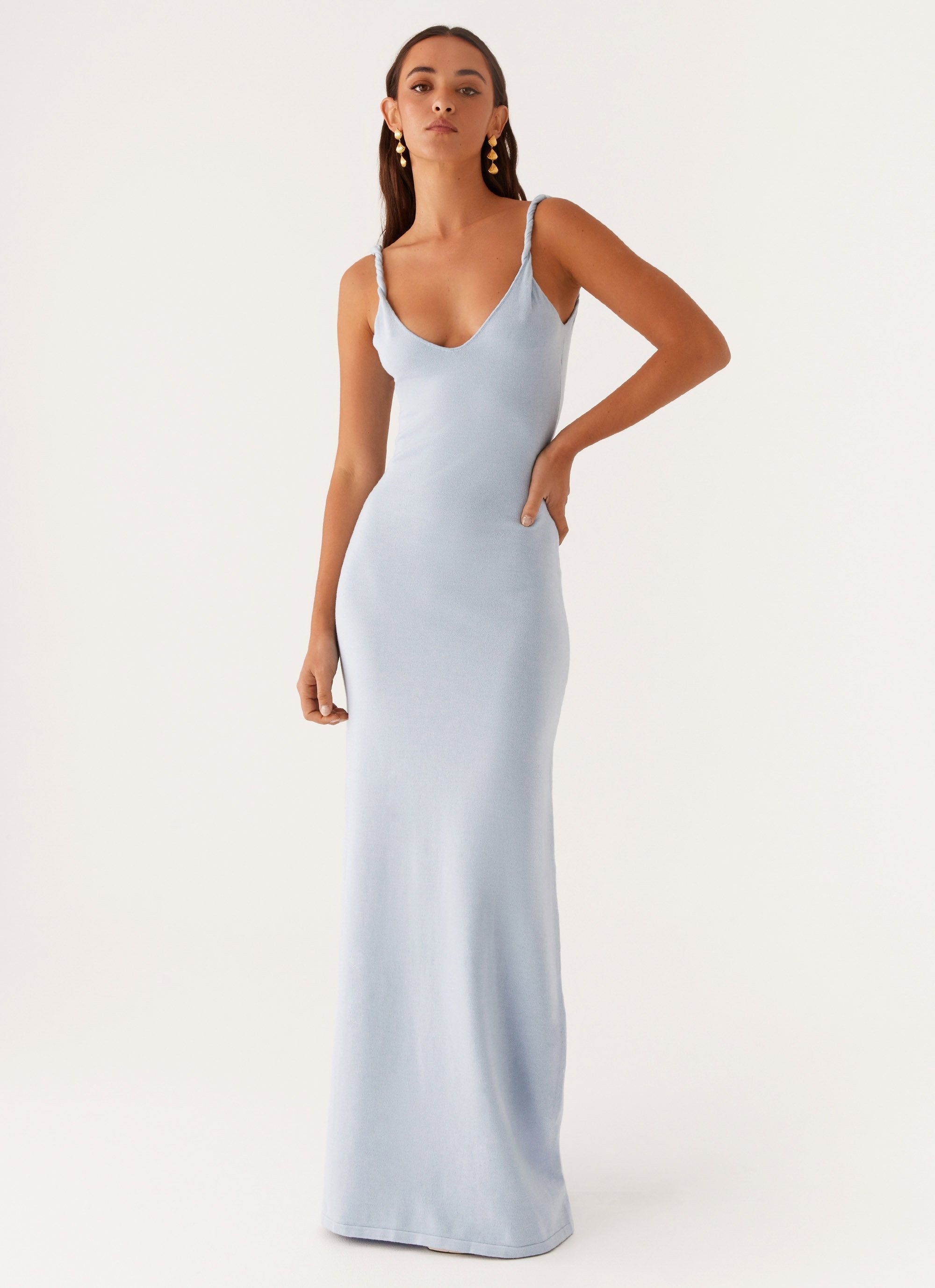 Slip Maxi Dress Women – Twisted Straps Slim Fit