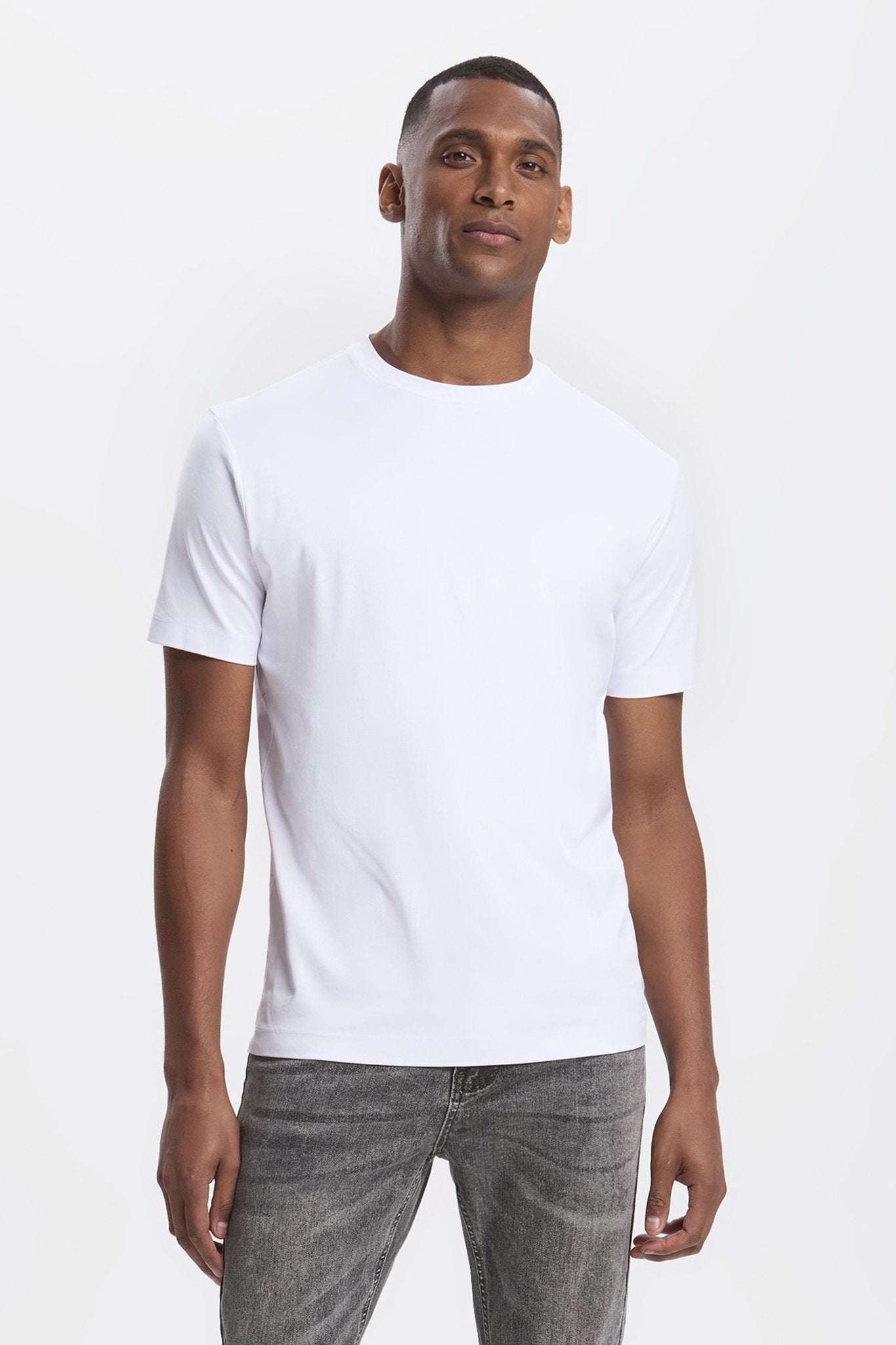 Premium 3-Pack T-shirts til Mænd i Merceriseret Supima Bomuld med Slim Fit 1