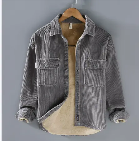 Zavier | Varm Komfort Vinterjakke Herre i Fløjlsstruktur