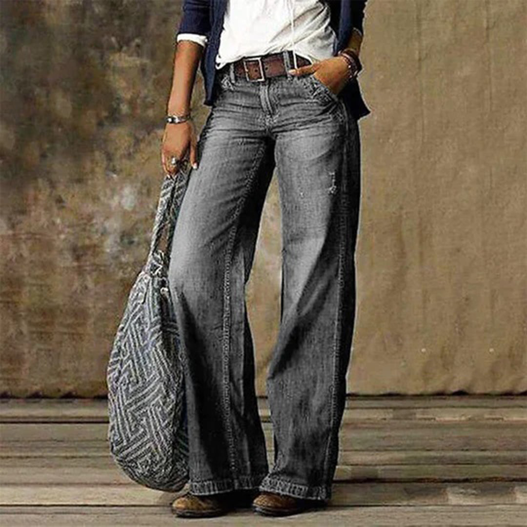 Freja Collection | Wide Leg Jeans with Vintage Wash & Relaxed Fit | Comfortable Boho Style for Everyday Wear 3