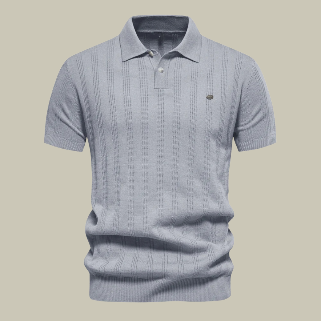 Ribbede Knitted Polo Shirt Mænd - Klassisk Krave & Komfortabel Pasform 1