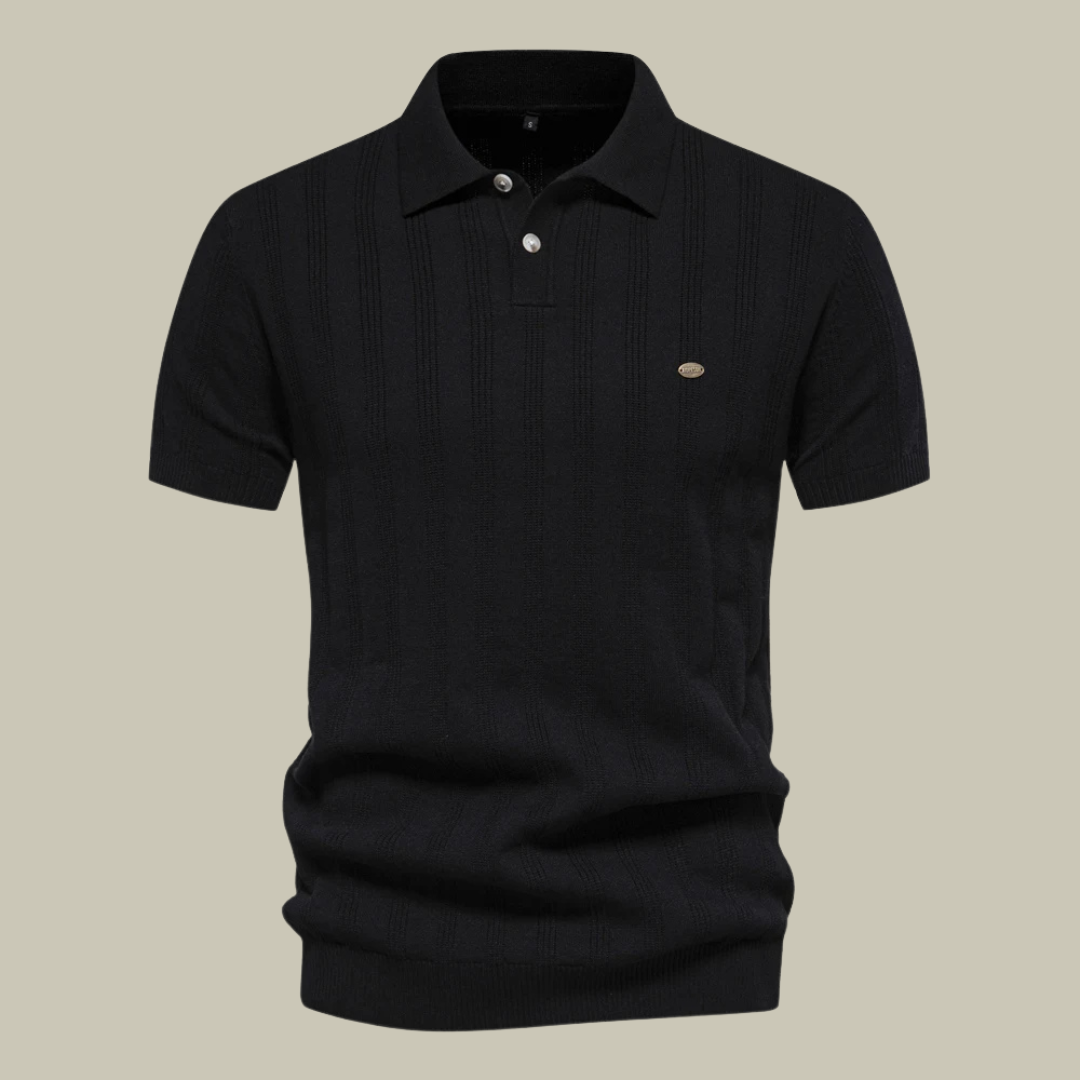 Ribbede Knitted Polo Shirt Mænd - Klassisk Krave & Komfortabel Pasform 3