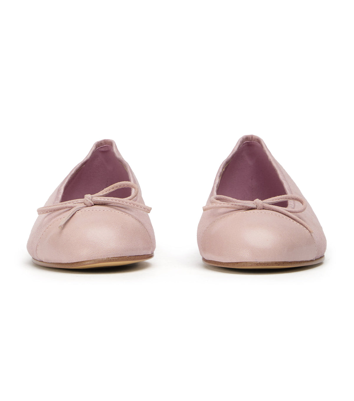 Ballet Flats Dame – Pudderrosa Ruskind Ballet Flats med Tåkappe